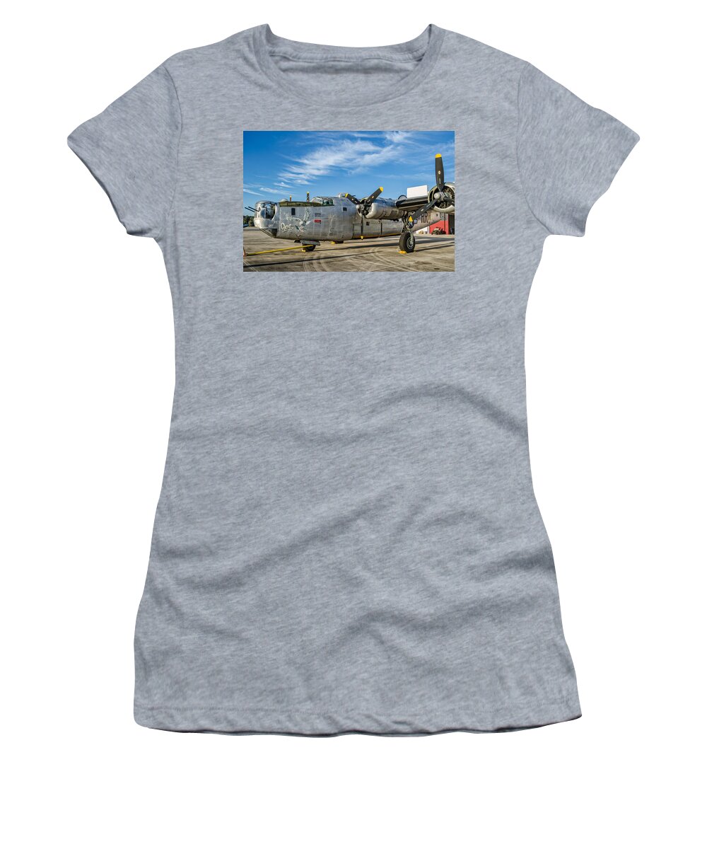 B-24 Women's T-Shirt featuring the photograph B-24 by David Hart