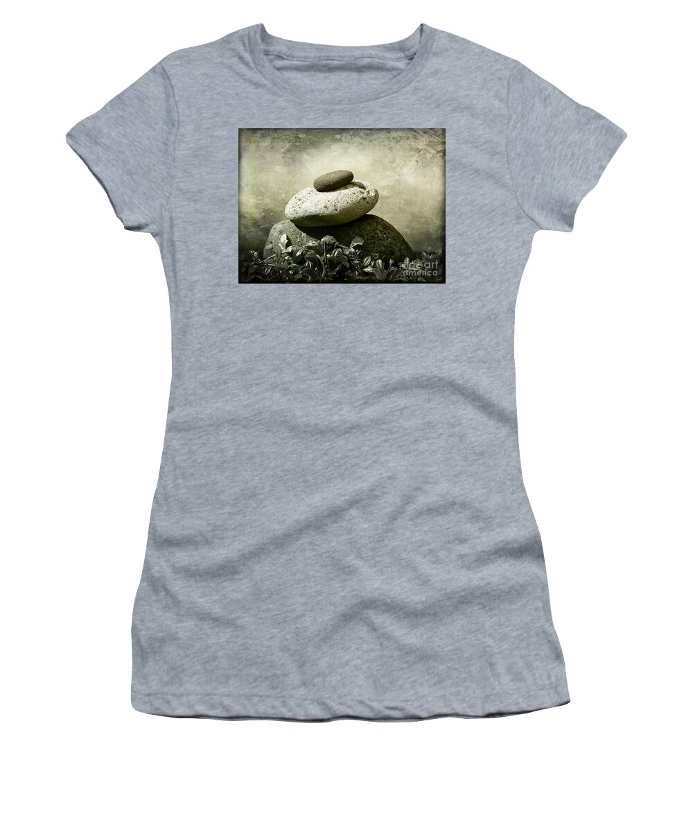 Stones Women's T-Shirt featuring the photograph Balanced 2 by Ellen Cotton