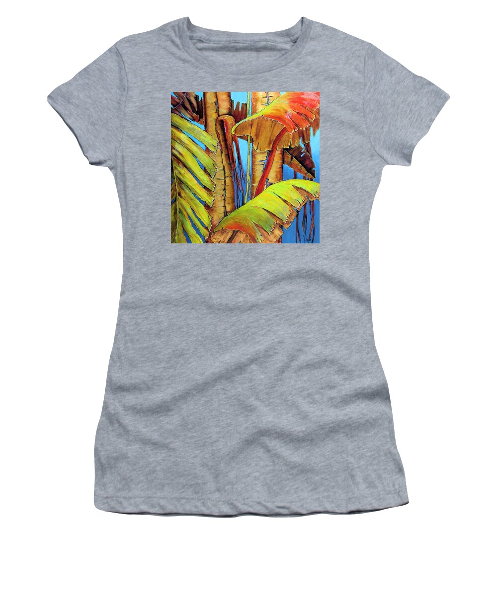 Jaxine Cummins Women's T-Shirt featuring the painting Banana Jungle by JAXINE Cummins