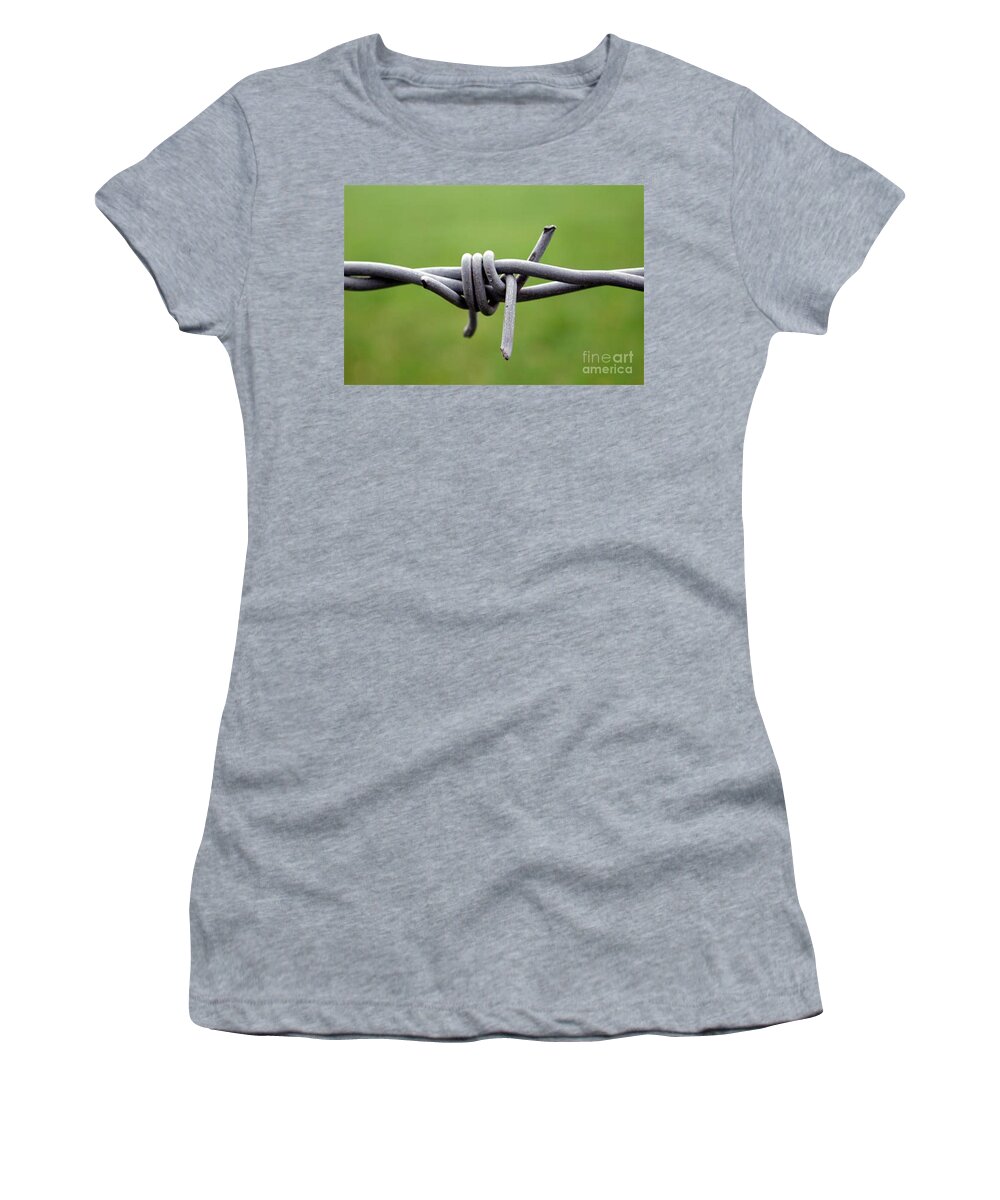 'barbed Wire' Women's T-Shirt featuring the photograph Barbed by Vix Edwards