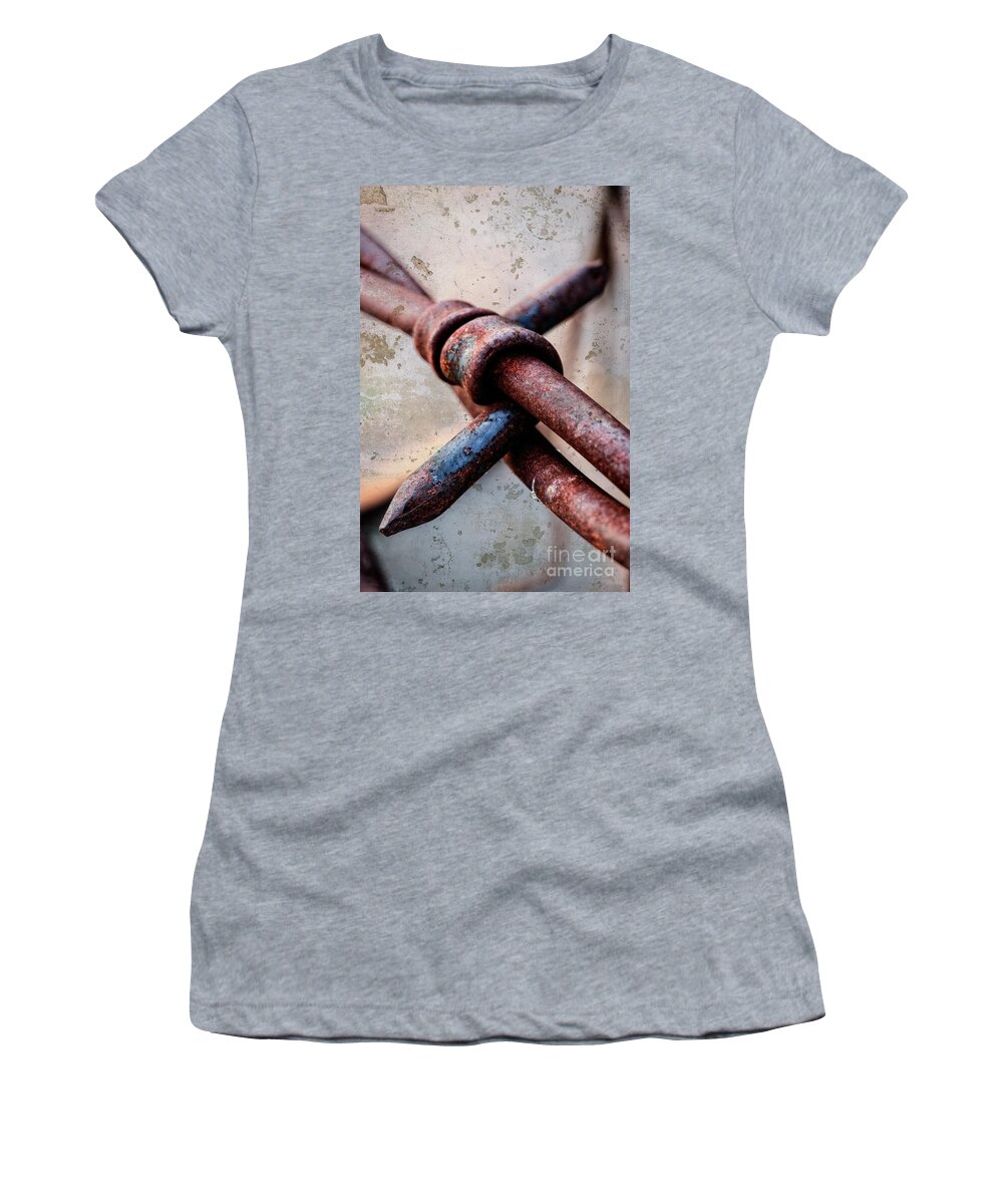 Art Women's T-Shirt featuring the photograph Barbed Wire by Charles Dobbs