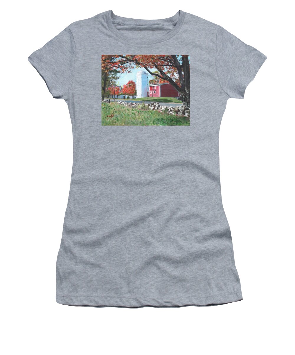 Ashland Women's T-Shirt featuring the painting Barn at Warren Center by Cliff Wilson