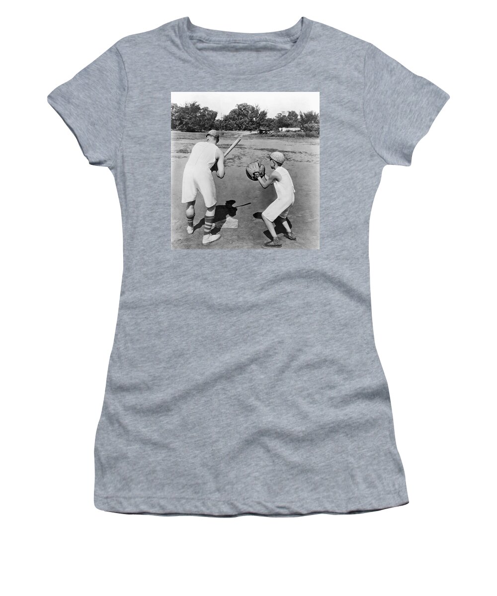 1928 Women's T-Shirt featuring the photograph Baseball In Union Suits by Underwood Archives