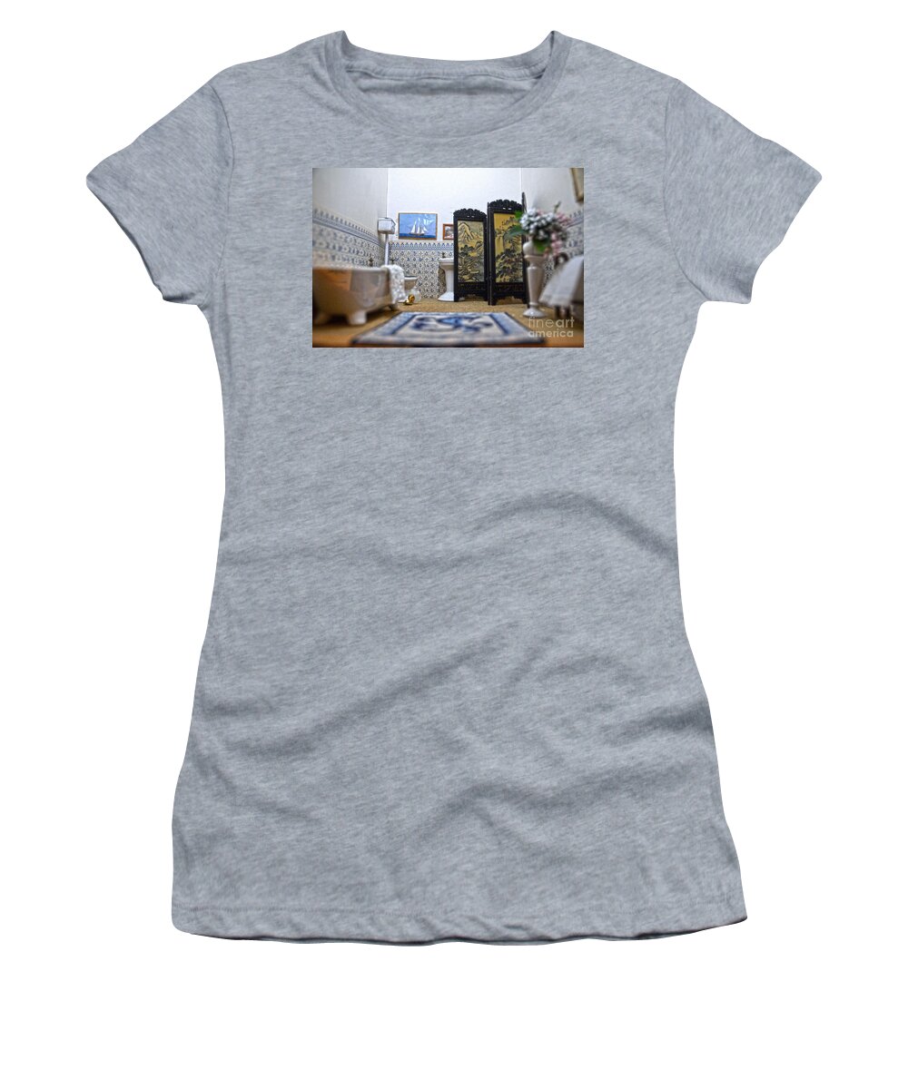 Doll's House Women's T-Shirt featuring the photograph Bathroom for royal dolls by RicardMN Photography