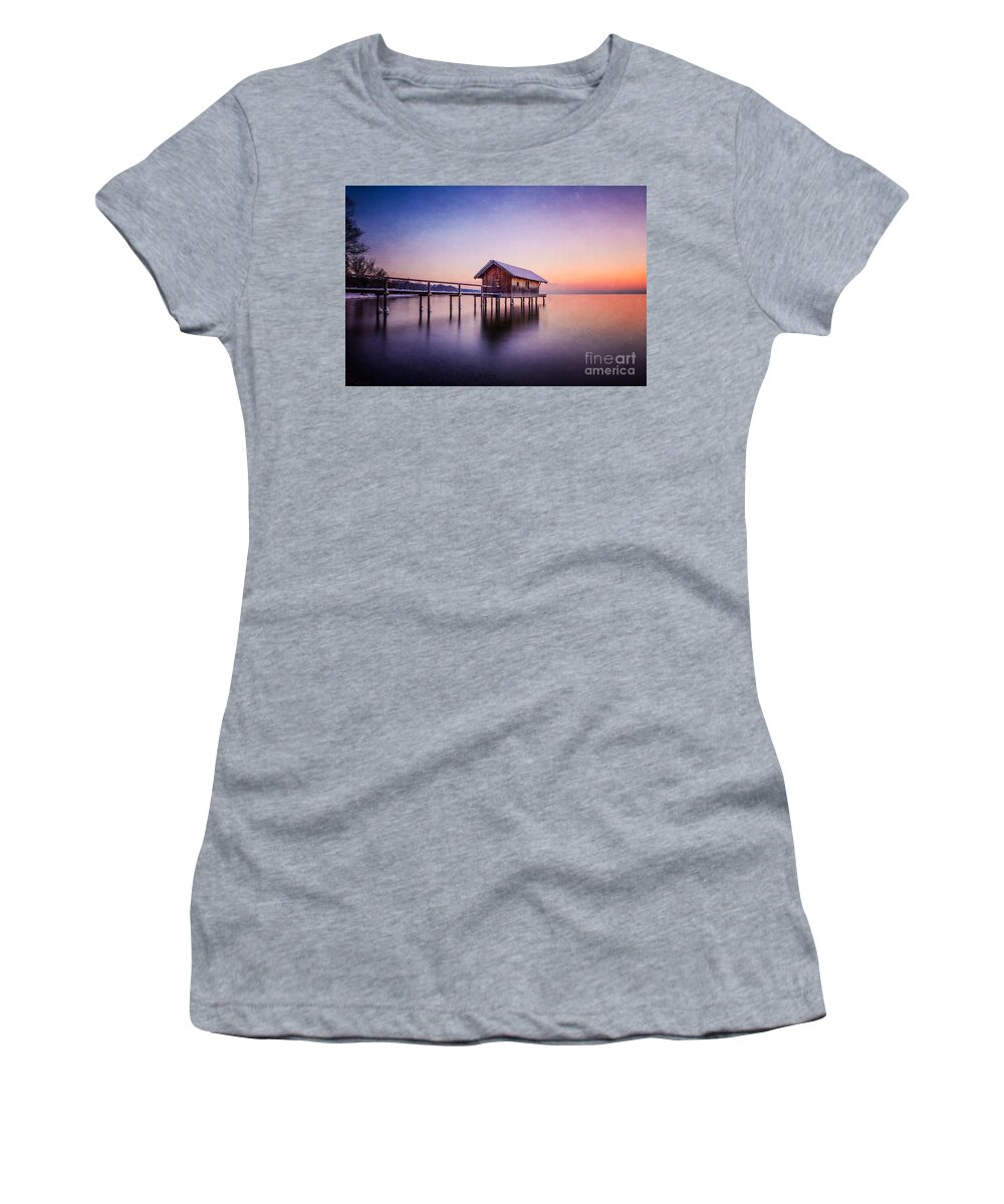 Ammersee Women's T-Shirt featuring the photograph Bavarian winter wonderland by Hannes Cmarits