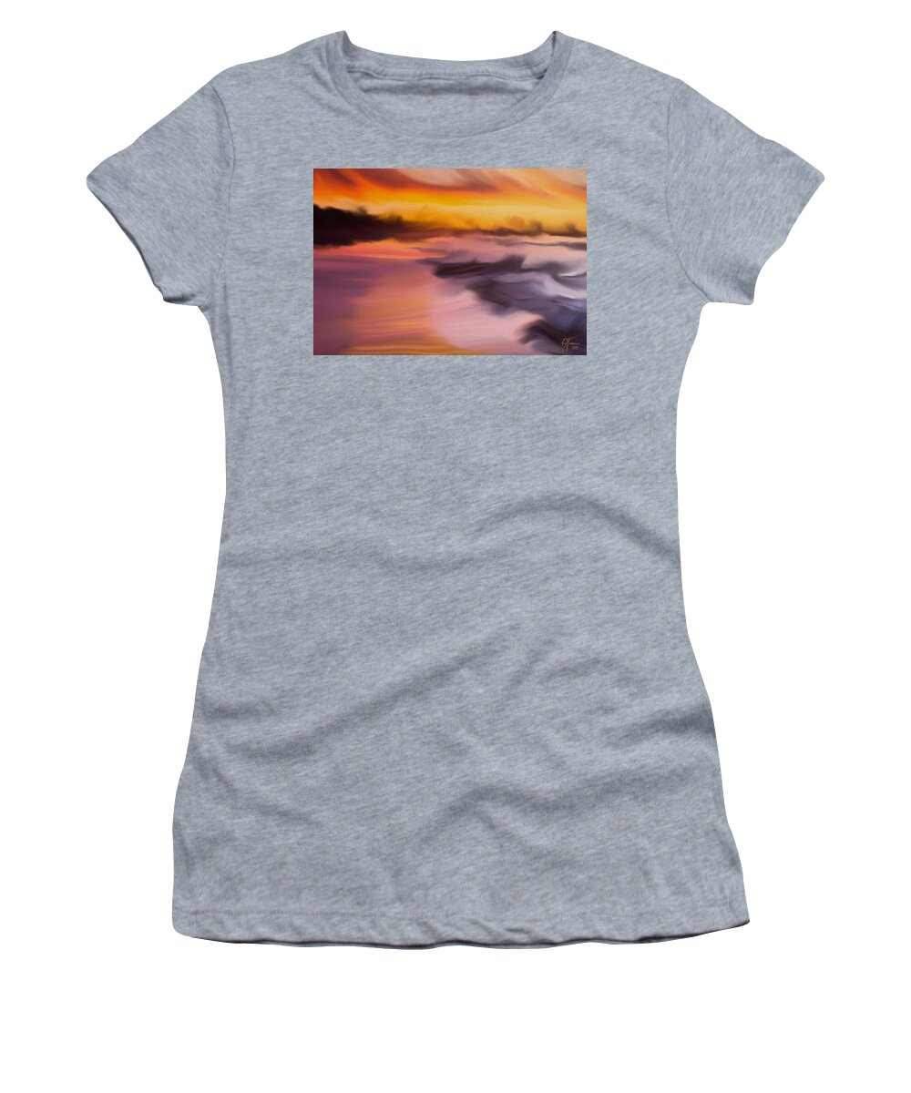 Landscape Women's T-Shirt featuring the digital art Bay Of Dreams by Vincent Franco