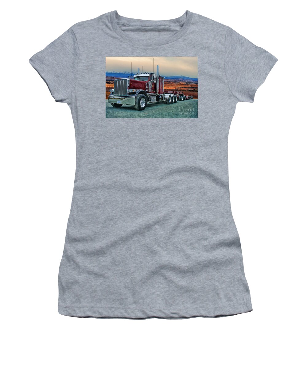 Trucks Women's T-Shirt featuring the photograph B.C. Big Rig Weekend-Northside Transport CATR5063A-14 by Randy Harris