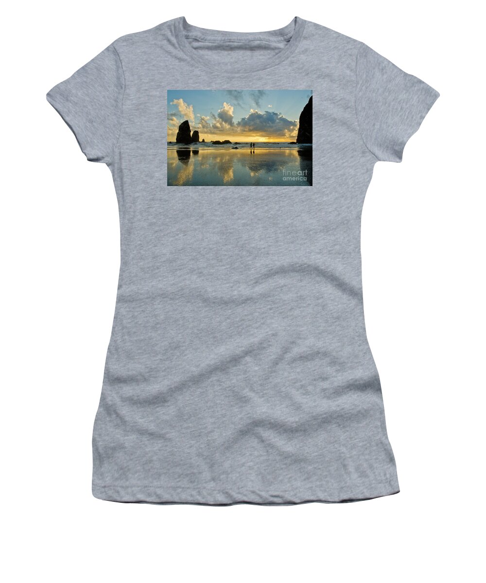 Pacific Women's T-Shirt featuring the photograph Beach Strolling by Nick Boren