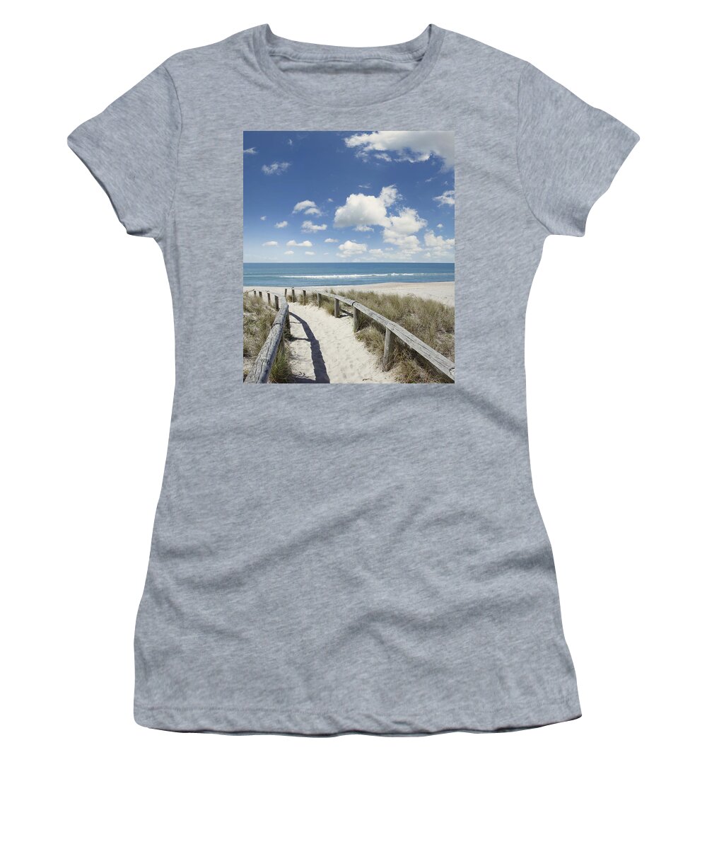 Beach Women's T-Shirt featuring the photograph Beach walk by Les Cunliffe