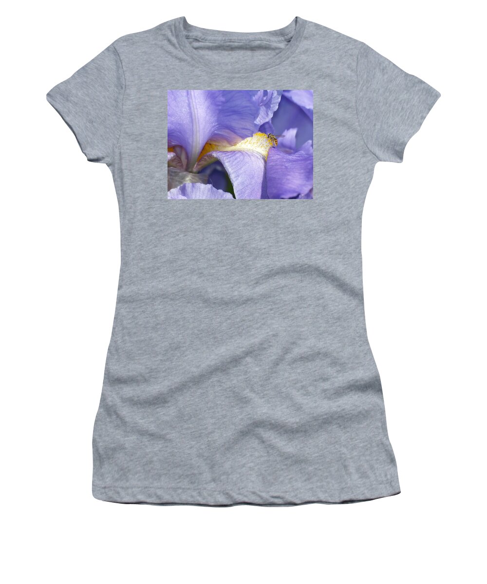 Nature Women's T-Shirt featuring the photograph Bee on Iris by James Peterson