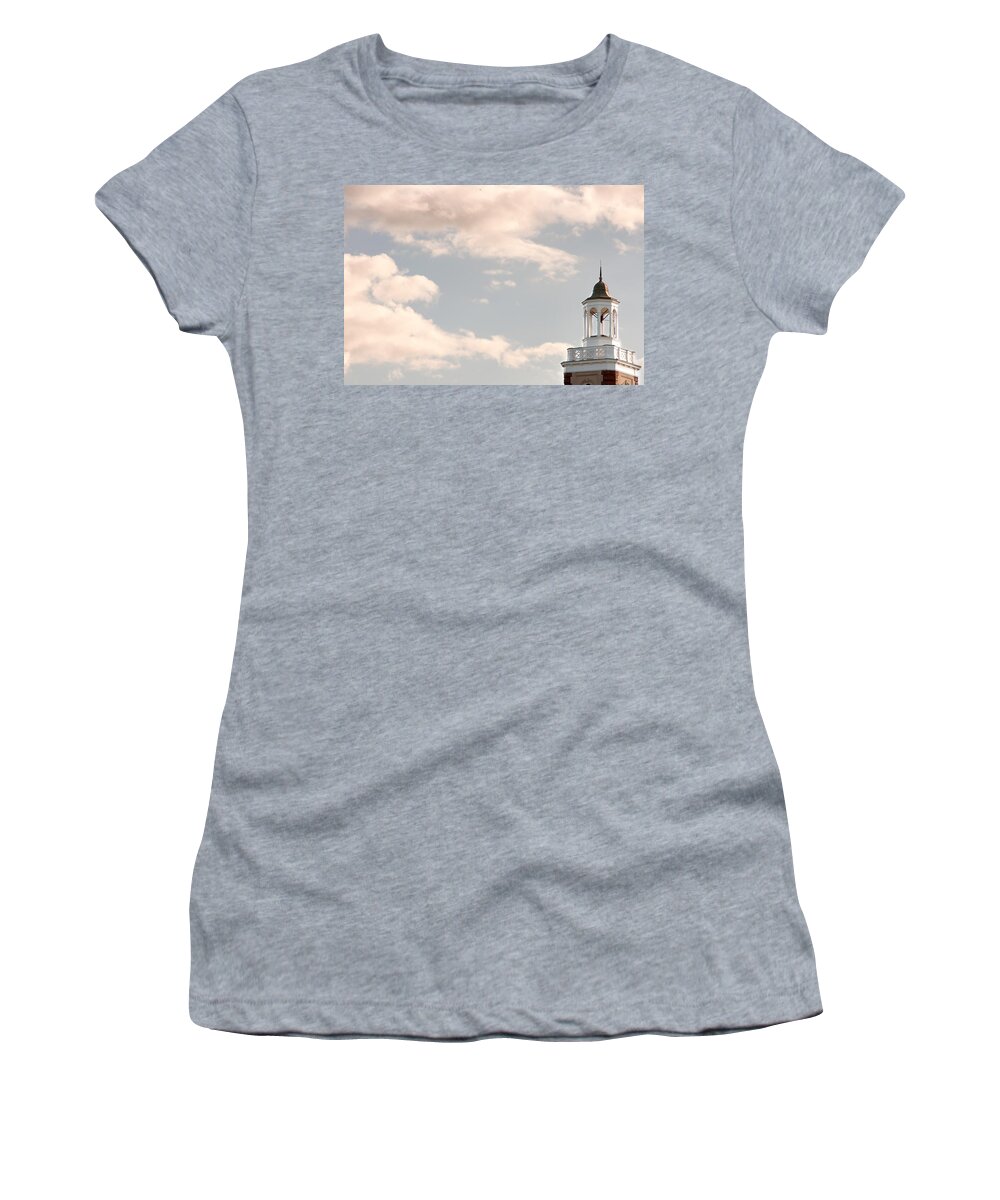 Clouds Women's T-Shirt featuring the photograph Bell Tower by Courtney Webster