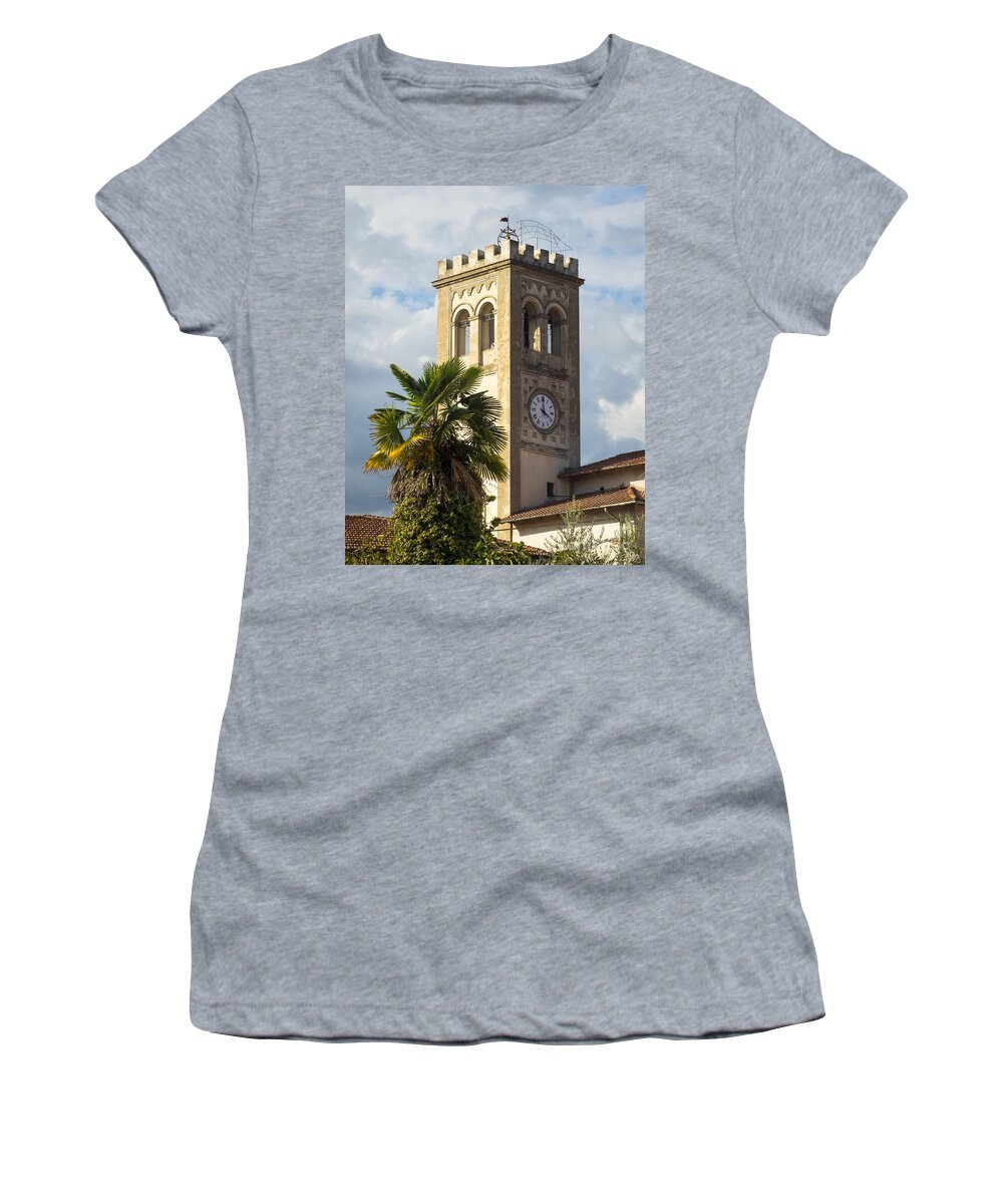 Bell Tower Women's T-Shirt featuring the photograph Bell Tower of Lamporecchio by Prints of Italy