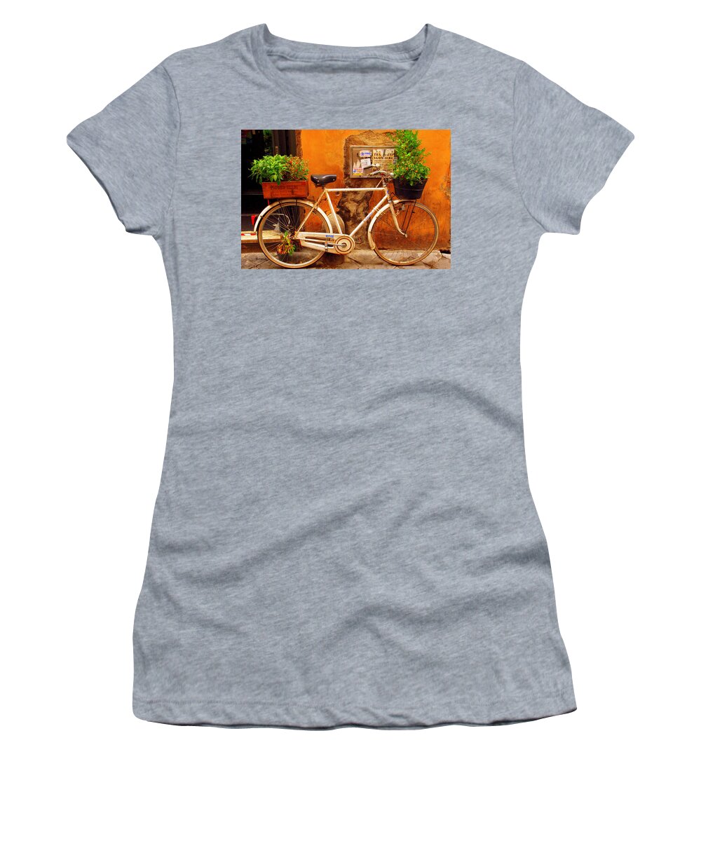 Rome Women's T-Shirt featuring the photograph Bicycle in Rome by Caroline Stella