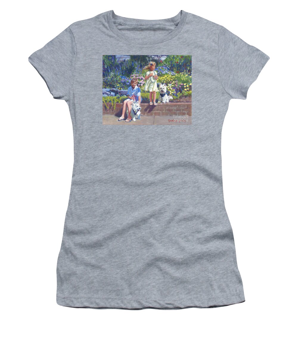 Children Women's T-Shirt featuring the painting Blake and Laney by Candace Lovely