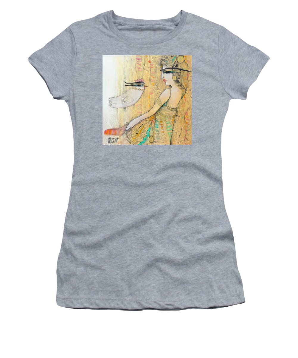 Albena Women's T-Shirt featuring the painting Blanche by Albena Vatcheva