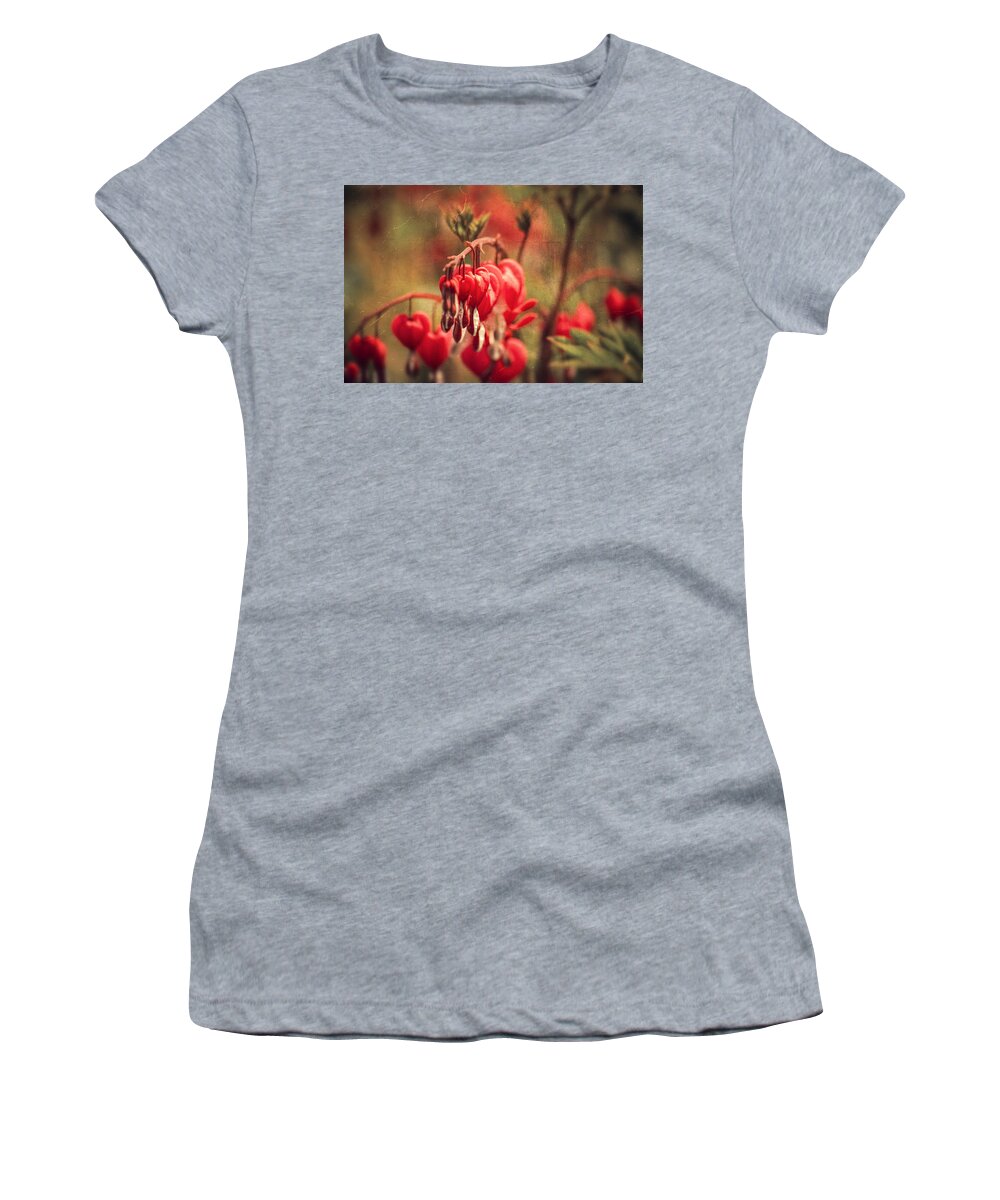 Love Women's T-Shirt featuring the photograph Bleeding Hearts by Spikey Mouse Photography