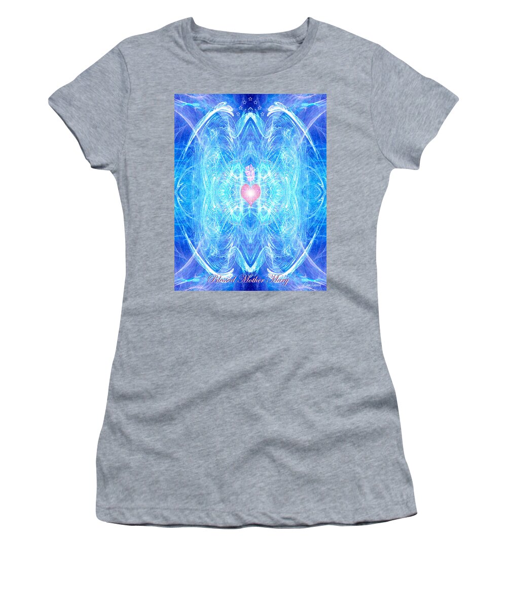 Blessed Women's T-Shirt featuring the digital art Blessed Mother Mary by Diana Haronis