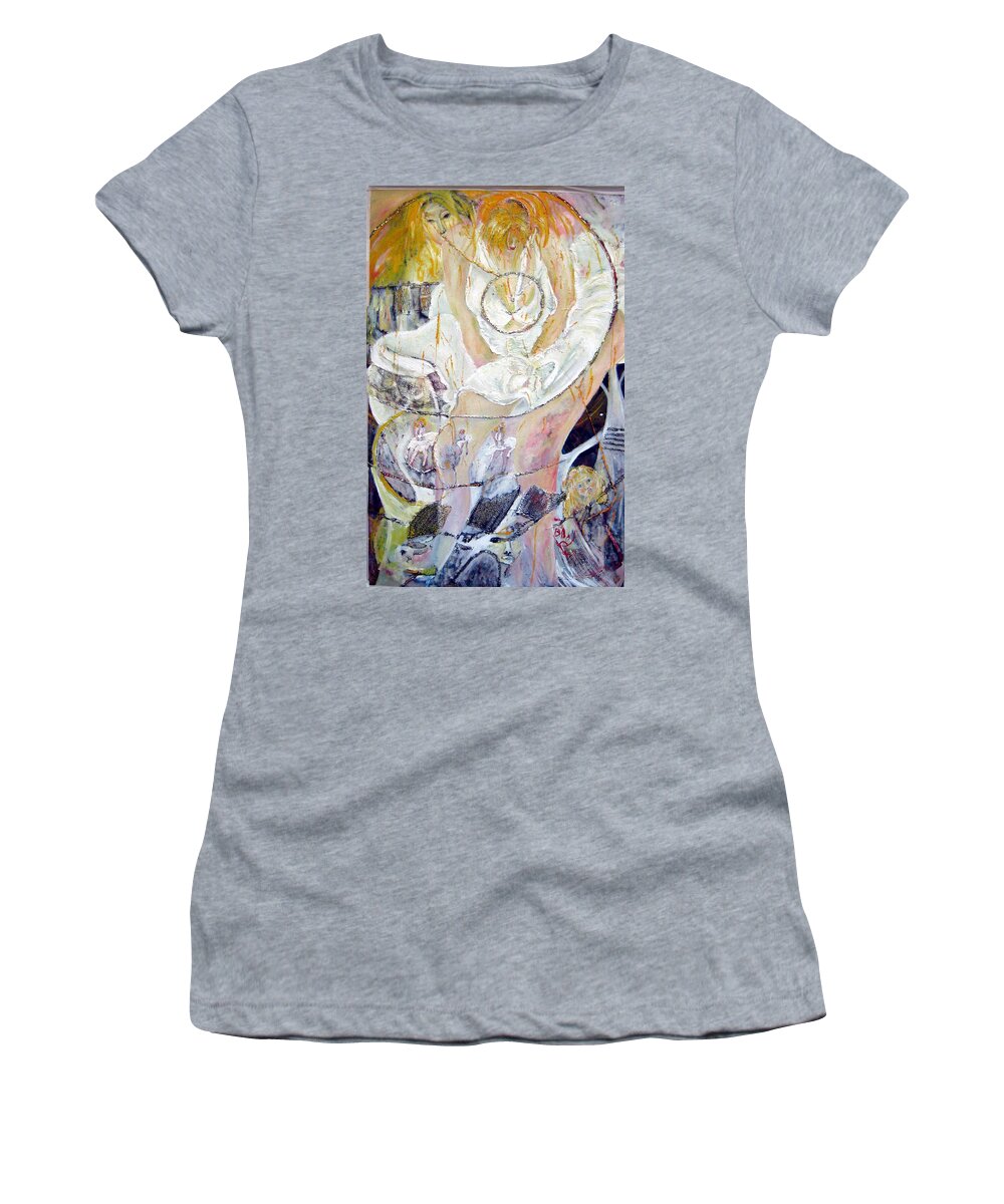 Figurative Women's T-Shirt featuring the painting Blondie  by Peggy Blood