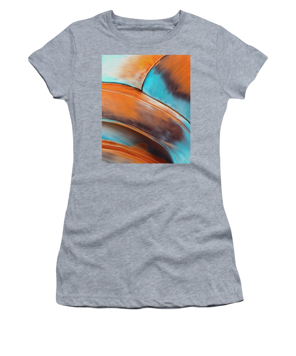 Blue Women's T-Shirt featuring the painting Blue Abstract by Michael Pickett