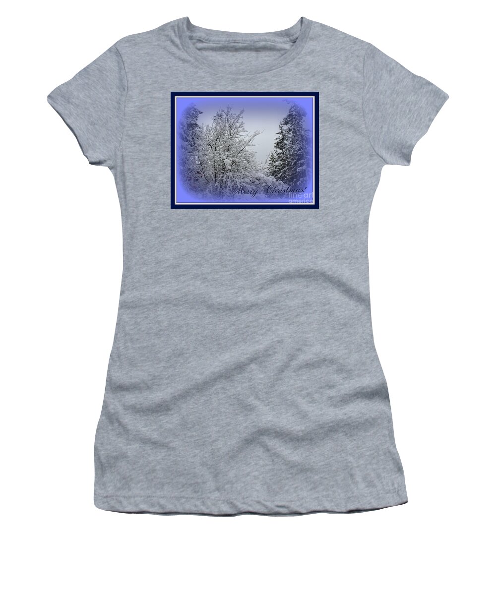 Christmas Women's T-Shirt featuring the photograph Blue Christmas by Leone Lund