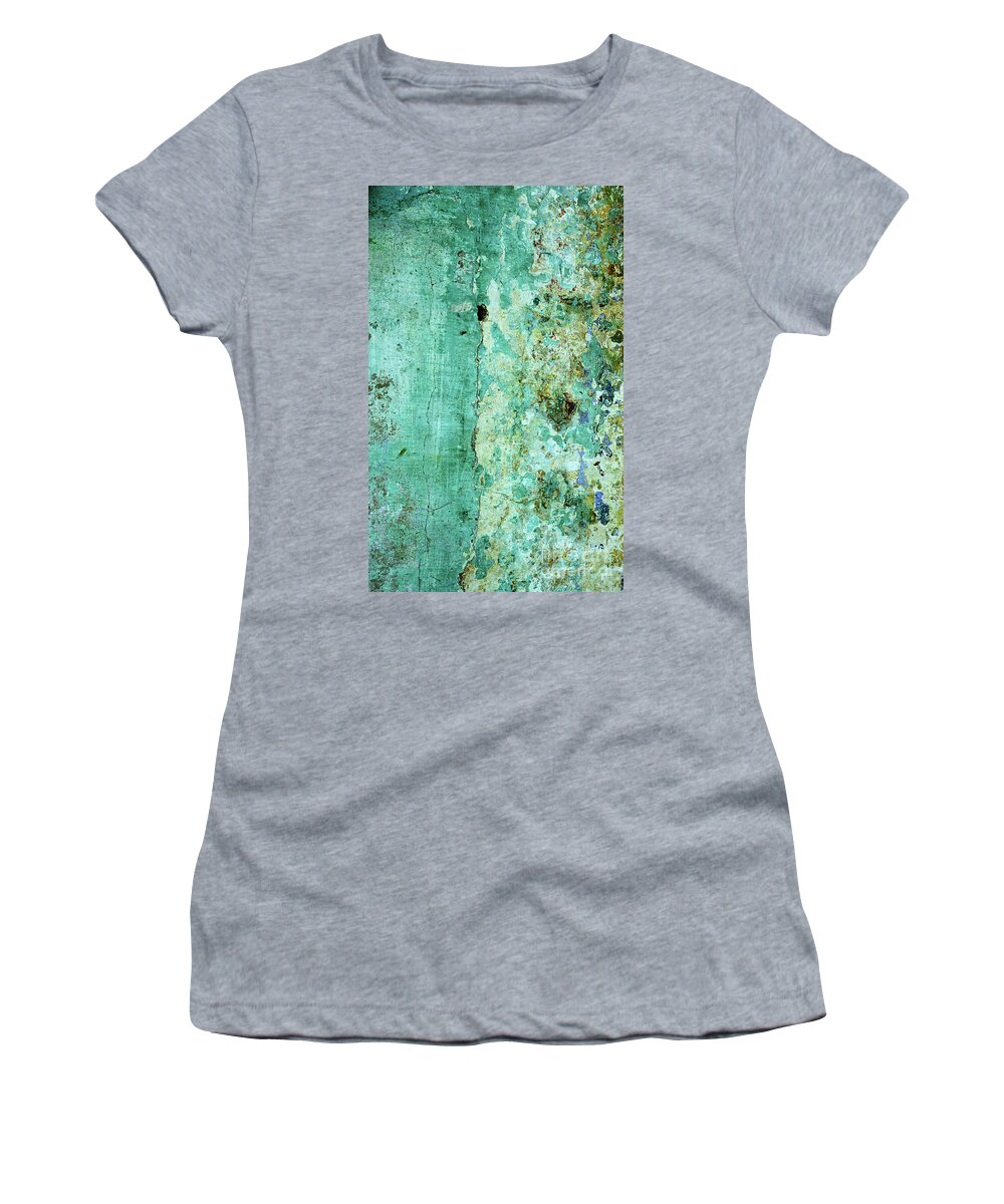 Weathered Women's T-Shirt featuring the photograph Blue Green Wall by Rick Piper Photography