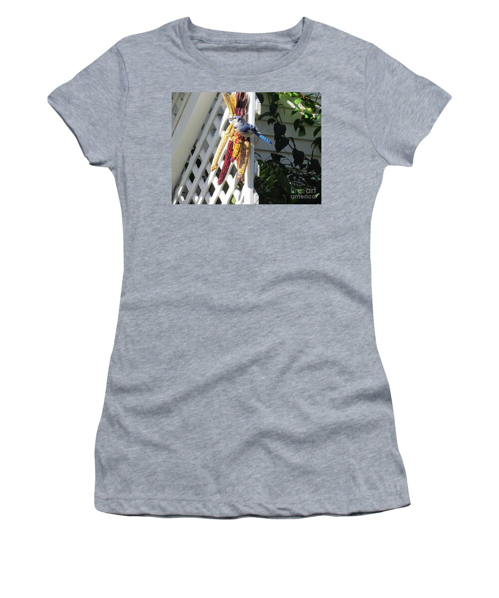 Blue Jay Women's T-Shirt featuring the photograph Blue Jay II by Elizabeth Dow