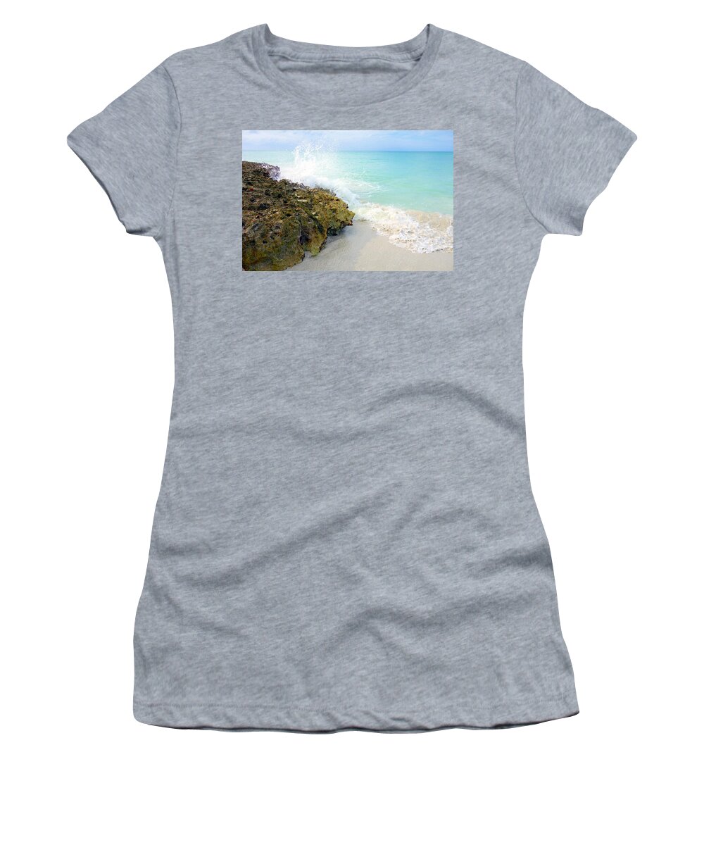 Blue Women's T-Shirt featuring the photograph Blue Wave by Valentino Visentini