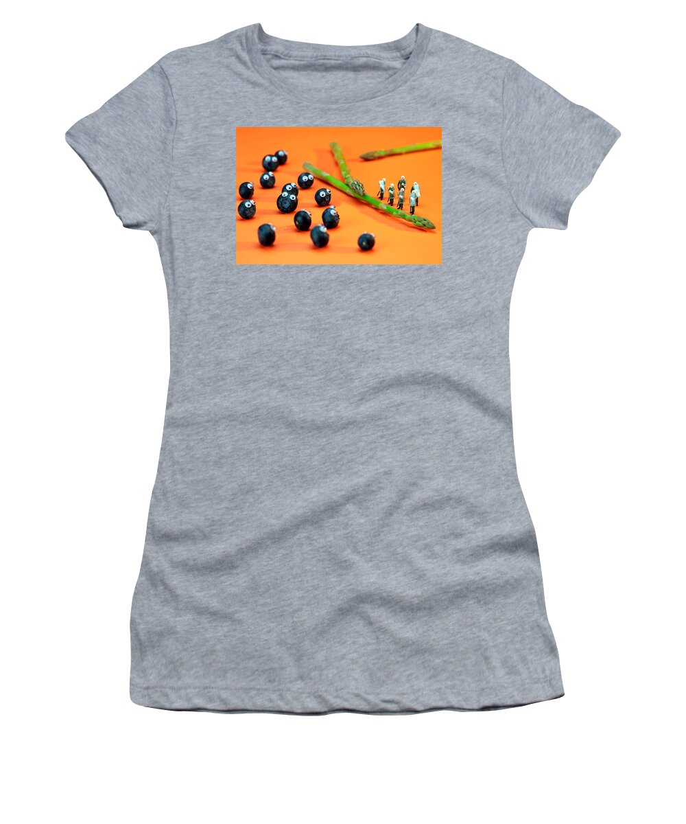 Blueberry Women's T-Shirt featuring the photograph Blueberry protesting by Paul Ge
