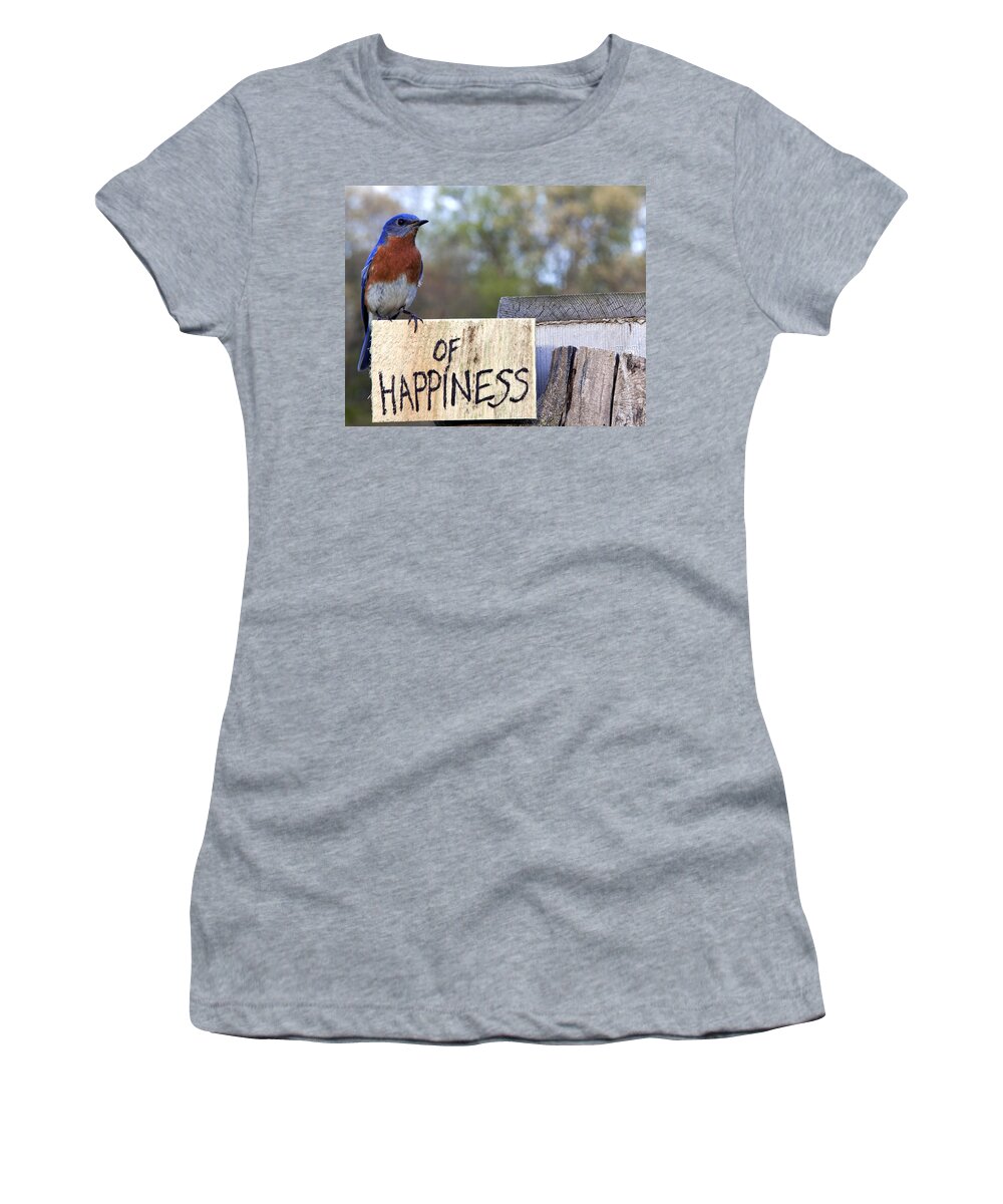 Bluebird Women's T-Shirt featuring the photograph Bluebird of Happiness by John Crothers
