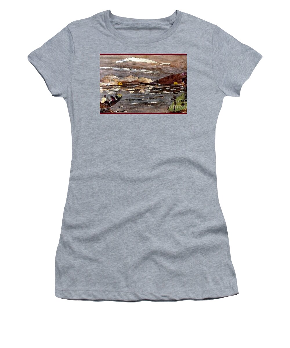 Boating Scene Women's T-Shirt featuring the mixed media Boating in river by Basant Soni