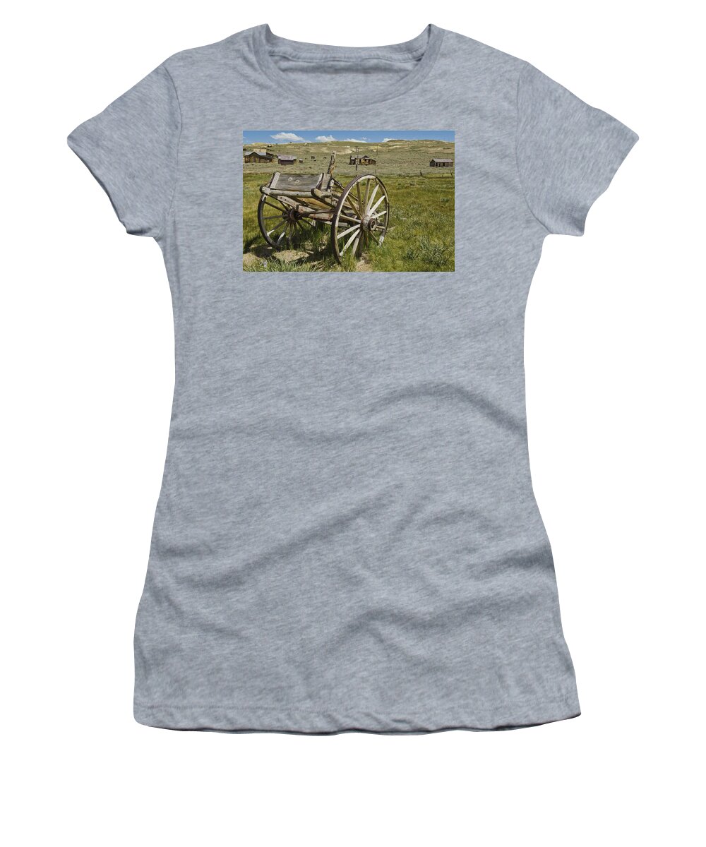 Bodie Women's T-Shirt featuring the photograph Bodie California Last Ride by LeeAnn McLaneGoetz McLaneGoetzStudioLLCcom