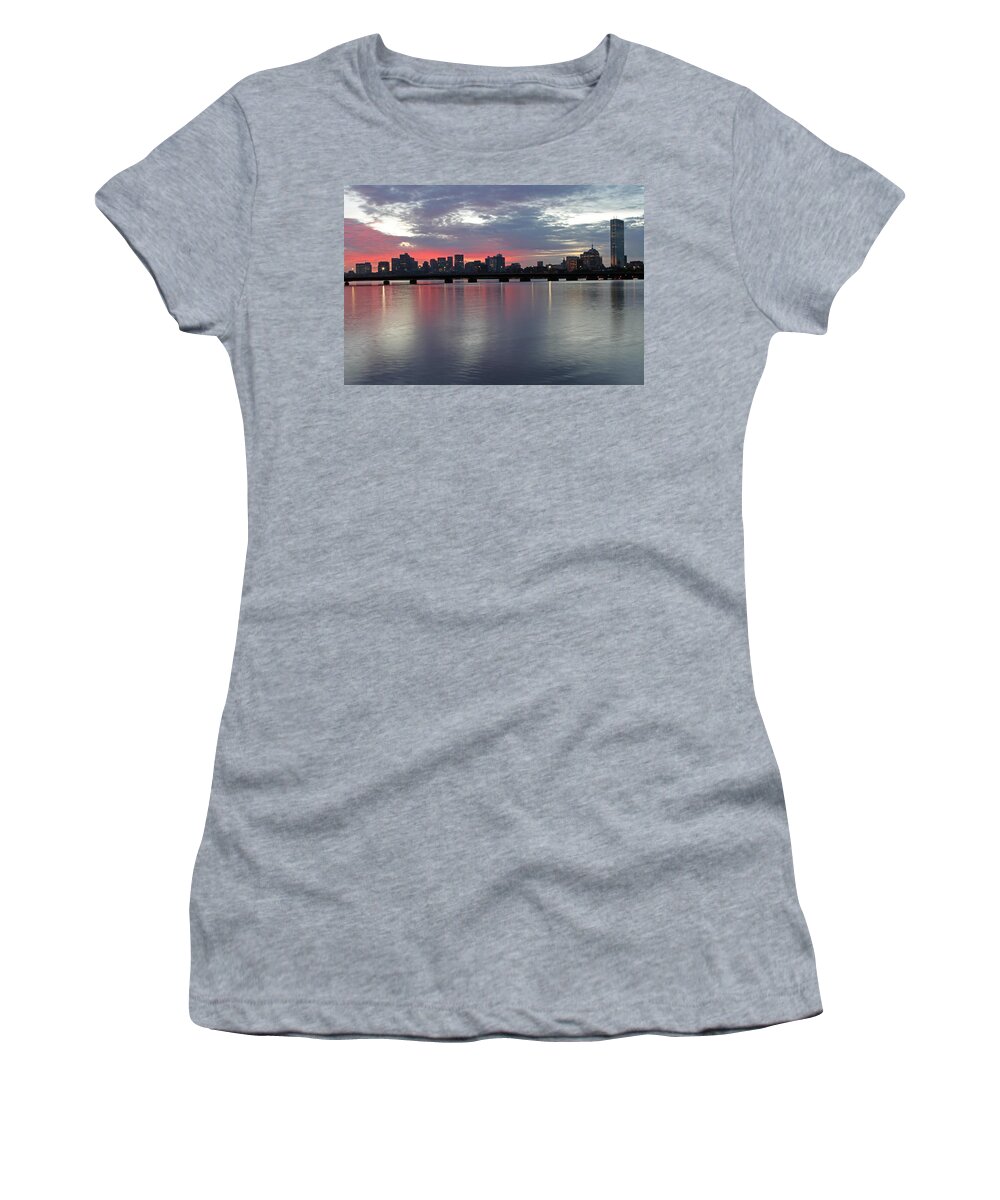 Sunrise Women's T-Shirt featuring the photograph Boston Sunrise by Juergen Roth