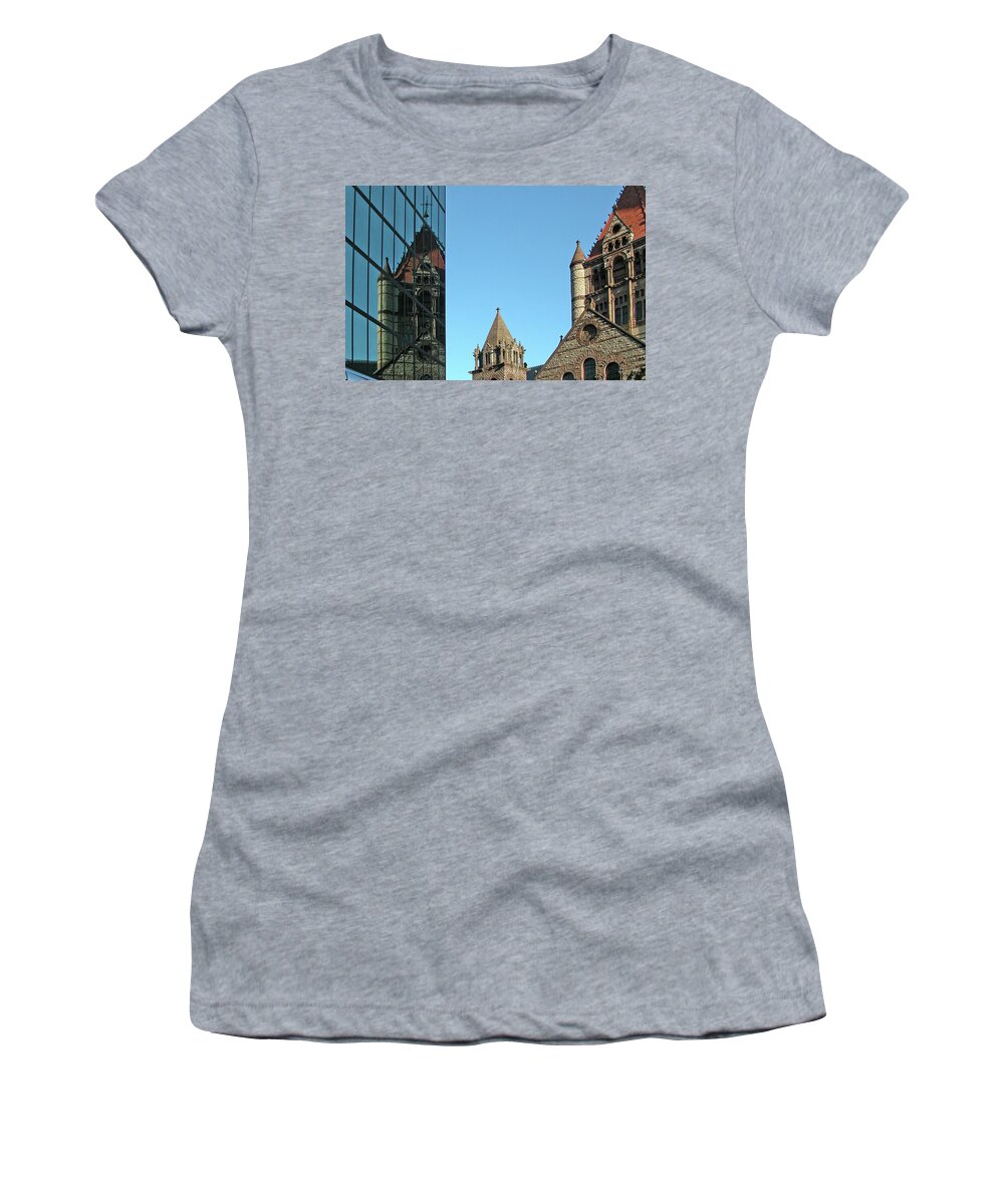 Architecture Women's T-Shirt featuring the photograph Boston Unity Reflected 2853 by Guy Whiteley