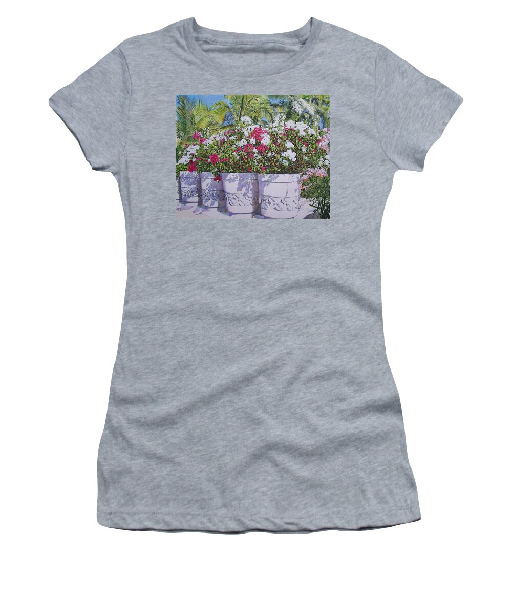 Flowers Women's T-Shirt featuring the mixed media Bougainvillea by Constance Drescher