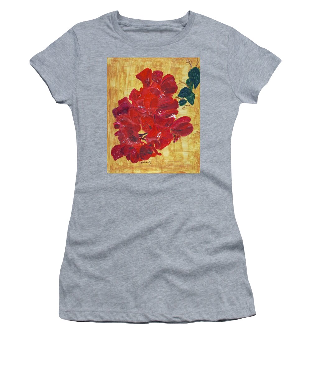 Flowers Women's T-Shirt featuring the painting Bougainvillea by Linda Feinberg