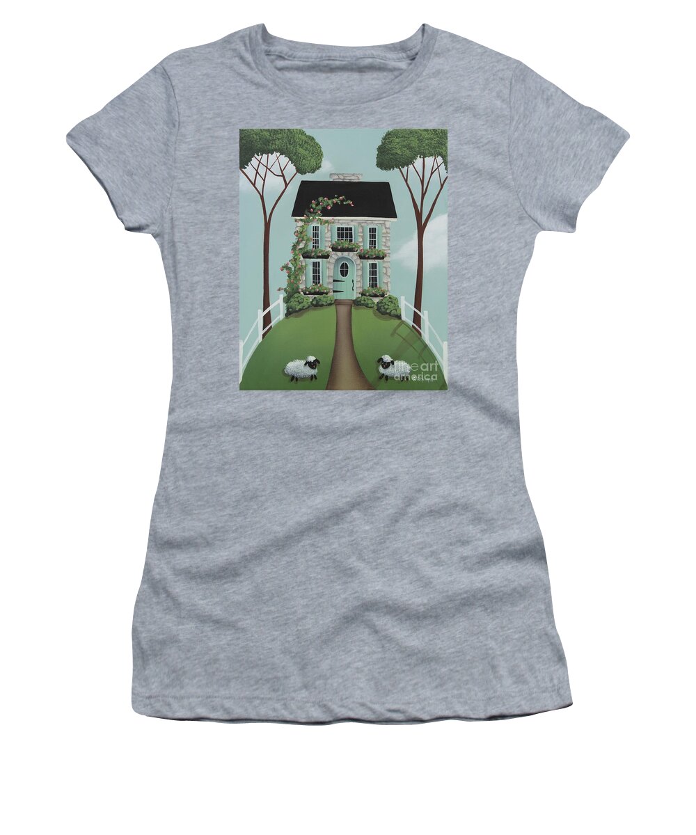 Art Women's T-Shirt featuring the painting Brambleberry Cottage by Catherine Holman
