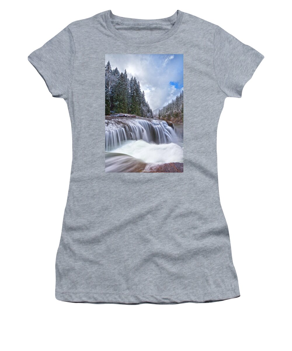 Snow Women's T-Shirt featuring the photograph Brisk Winter Morning by Darren White