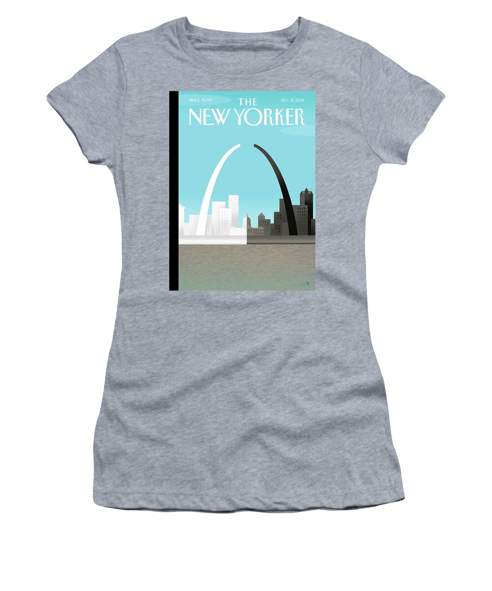 Black Women's T-Shirt featuring the painting Broken Arch by Bob Staake
