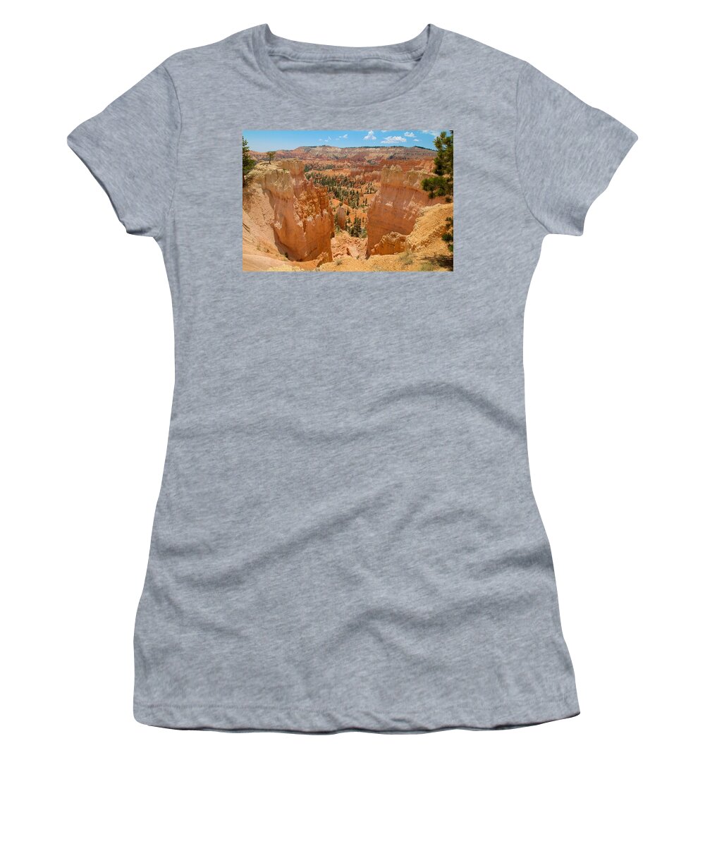 Bryce Canyon Women's T-Shirt featuring the photograph Bryce Canyon Valley Walls by Richard J Cassato