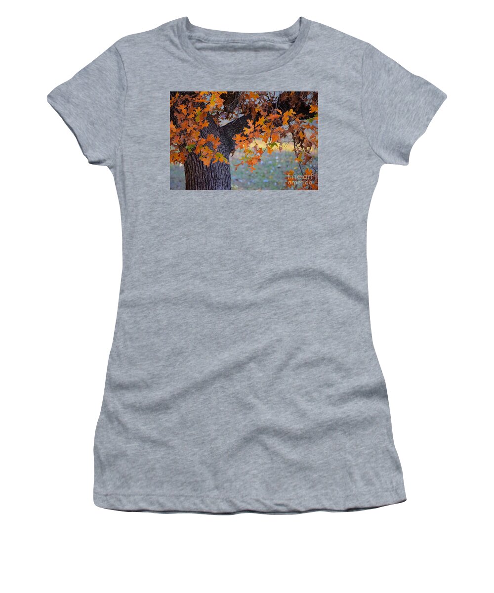 Autumn Women's T-Shirt featuring the photograph Bur Oak Tree in Autumn by Janette Boyd
