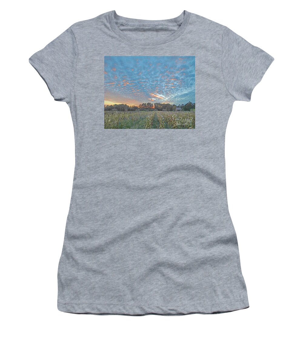 Landscape Women's T-Shirt featuring the digital art Burden Rural Life Center Center Cornfield Baton Rouge Louisiana by Lizi Beard-Ward