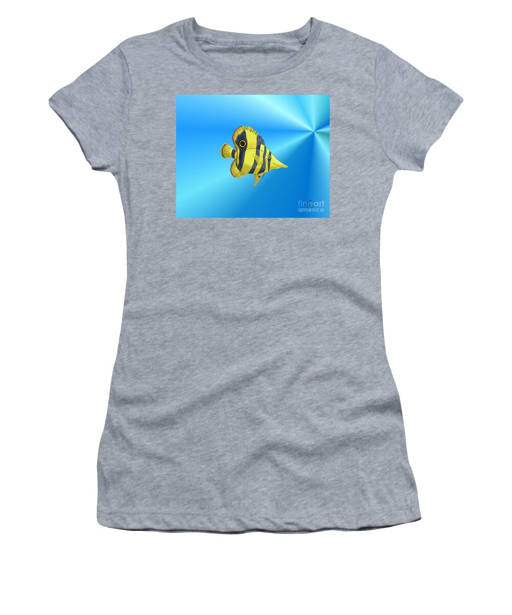Fish Women's T-Shirt featuring the digital art Butterfly Fish by Chris Thomas