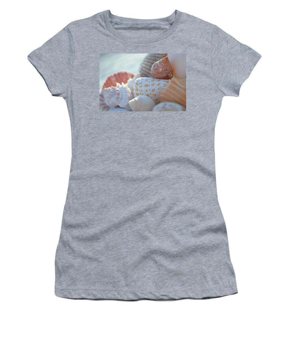 Seashells Women's T-Shirt featuring the photograph By The Seashore by Melanie Moraga