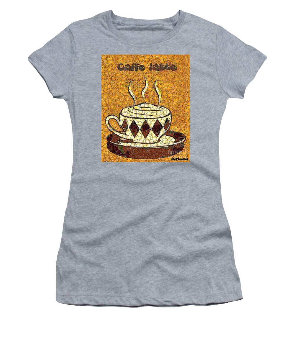 Caffe Latte Women's T-Shirt featuring the painting Caffe latte by Dragica Micki Fortuna