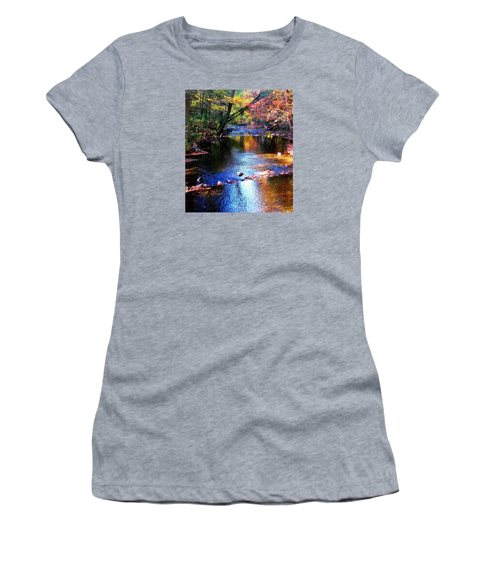 Creek Women's T-Shirt featuring the photograph Caledonia In Autumn by Angela Davies