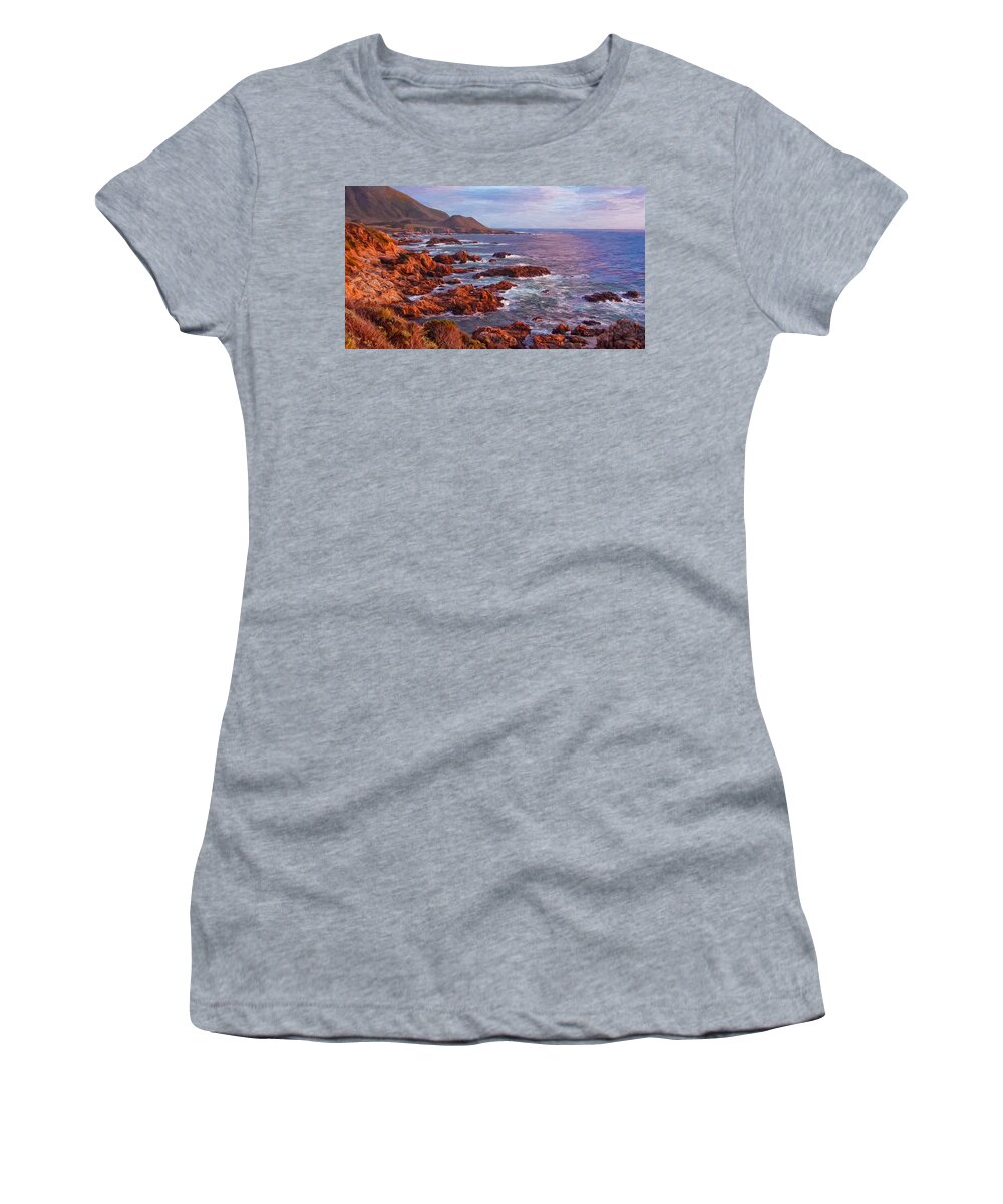 California Women's T-Shirt featuring the painting California Coast by Michael Pickett