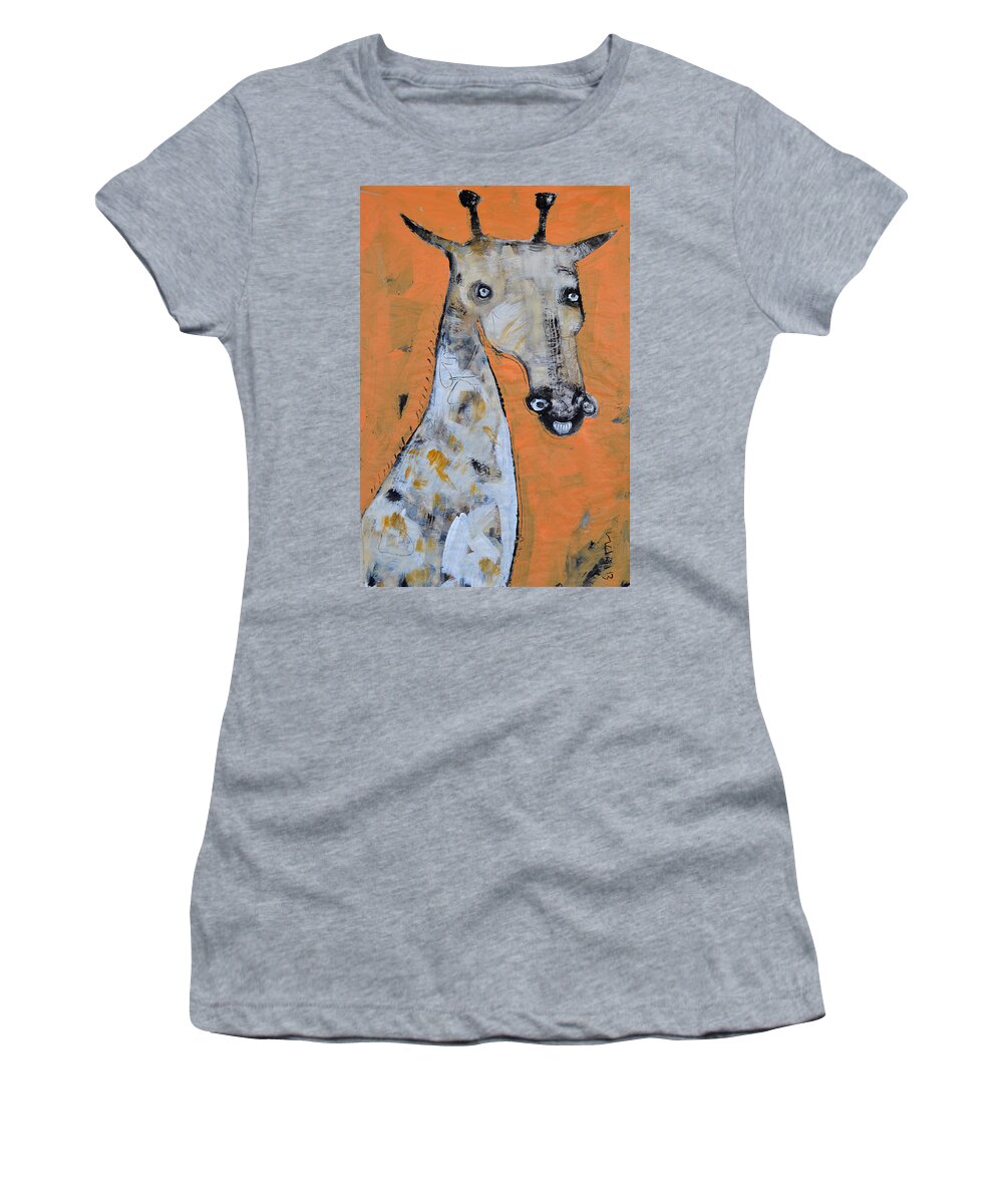 Camel Women's T-Shirt featuring the painting Camelopardus by Mark M Mellon