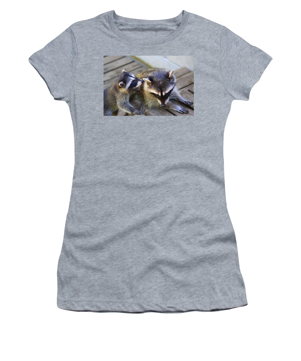 Mammals Women's T-Shirt featuring the photograph Can I tell you a secret Mom? by Kym Backland