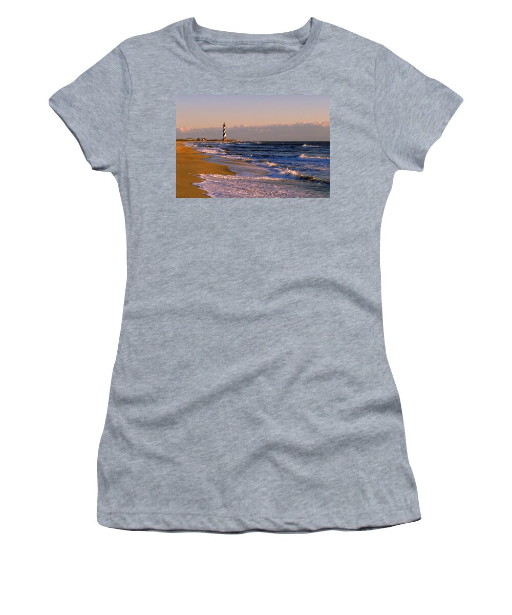 Beach Women's T-Shirt featuring the photograph Cape Hatteras Lighthouse, Nc by Jeffrey Lepore