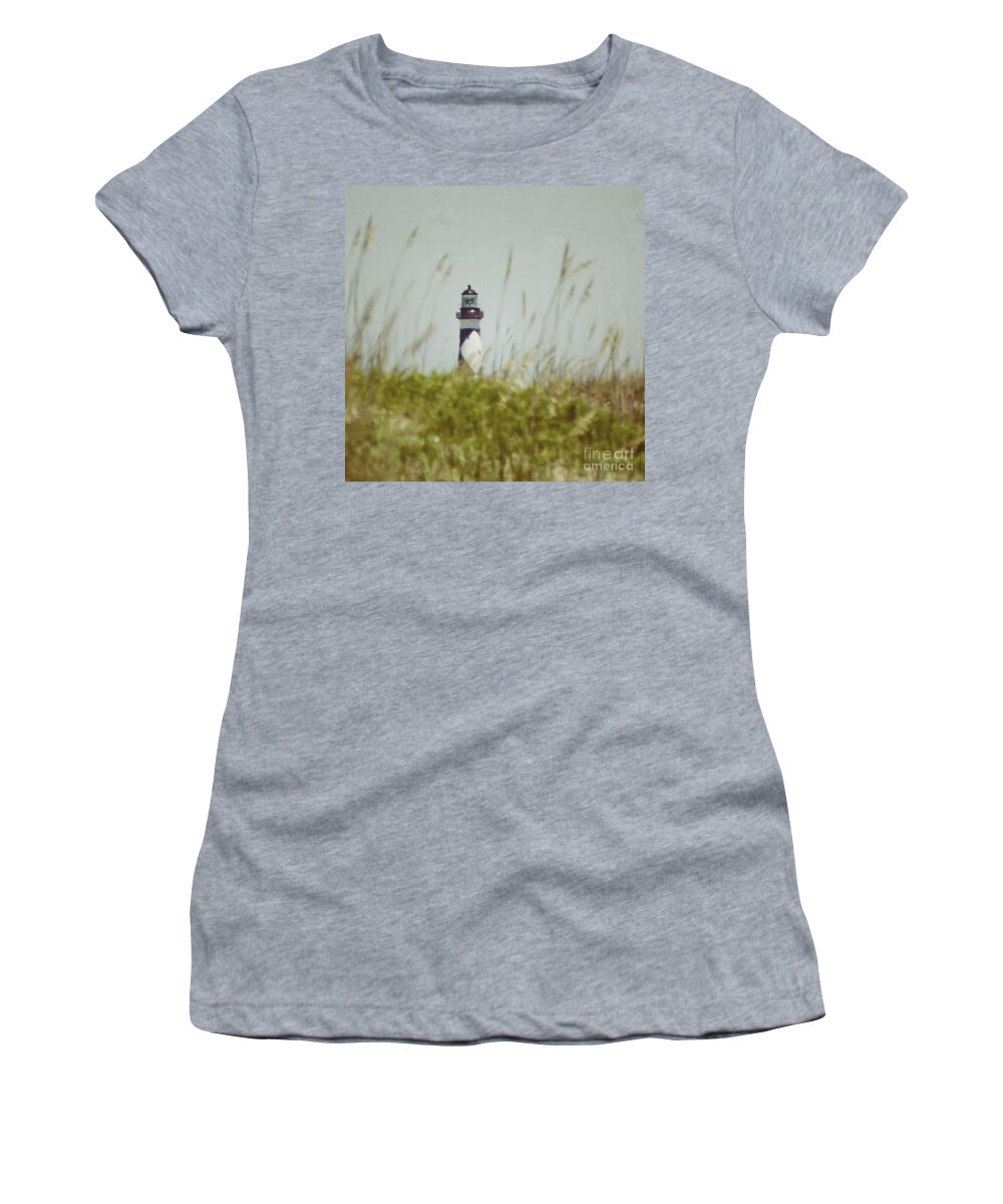 Cape Lookout Lighthouse Women's T-Shirt featuring the photograph Cape Lookout Lighthouse - Vintage by Kerri Farley